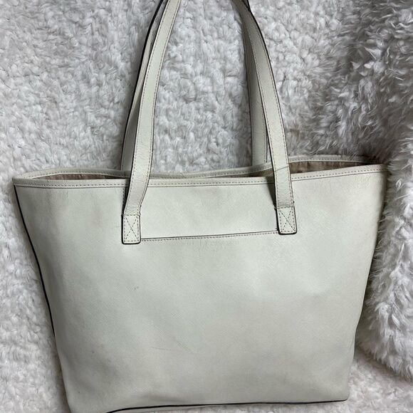 Michael Kors Jet Set Travel Tote Optic White Saffiano leather gold tone logo - Picture 6 of 15